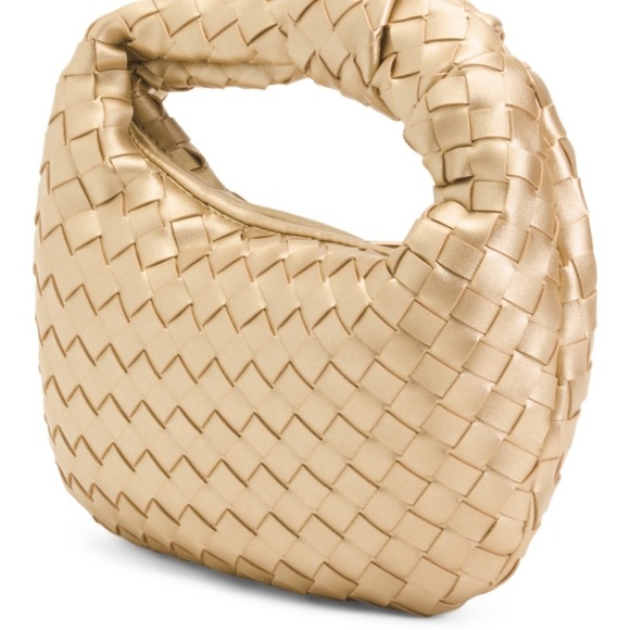 Urban Expressions Gold Tracy Woven knot clutch new with tags - Picture 2 of 8